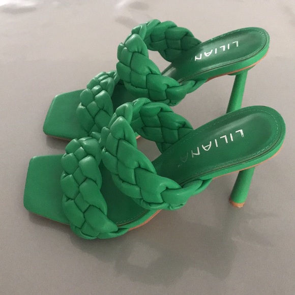 Liliana, Women Size 7 Green Rope Braided Heels - Picture 2 of 9